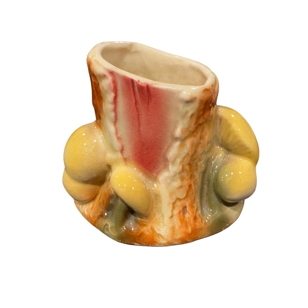 Vintage Handpainted Mushroom logs planter fairy garden, Shawnee?